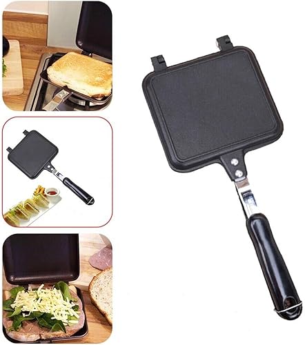 Miniatura 1 de Máquina de sándwiches antiadherente, pan de hierro, tostada, máquina de desayuno, waffle, panqueque, hornear, barbacoa, horno, molde para parrilla,