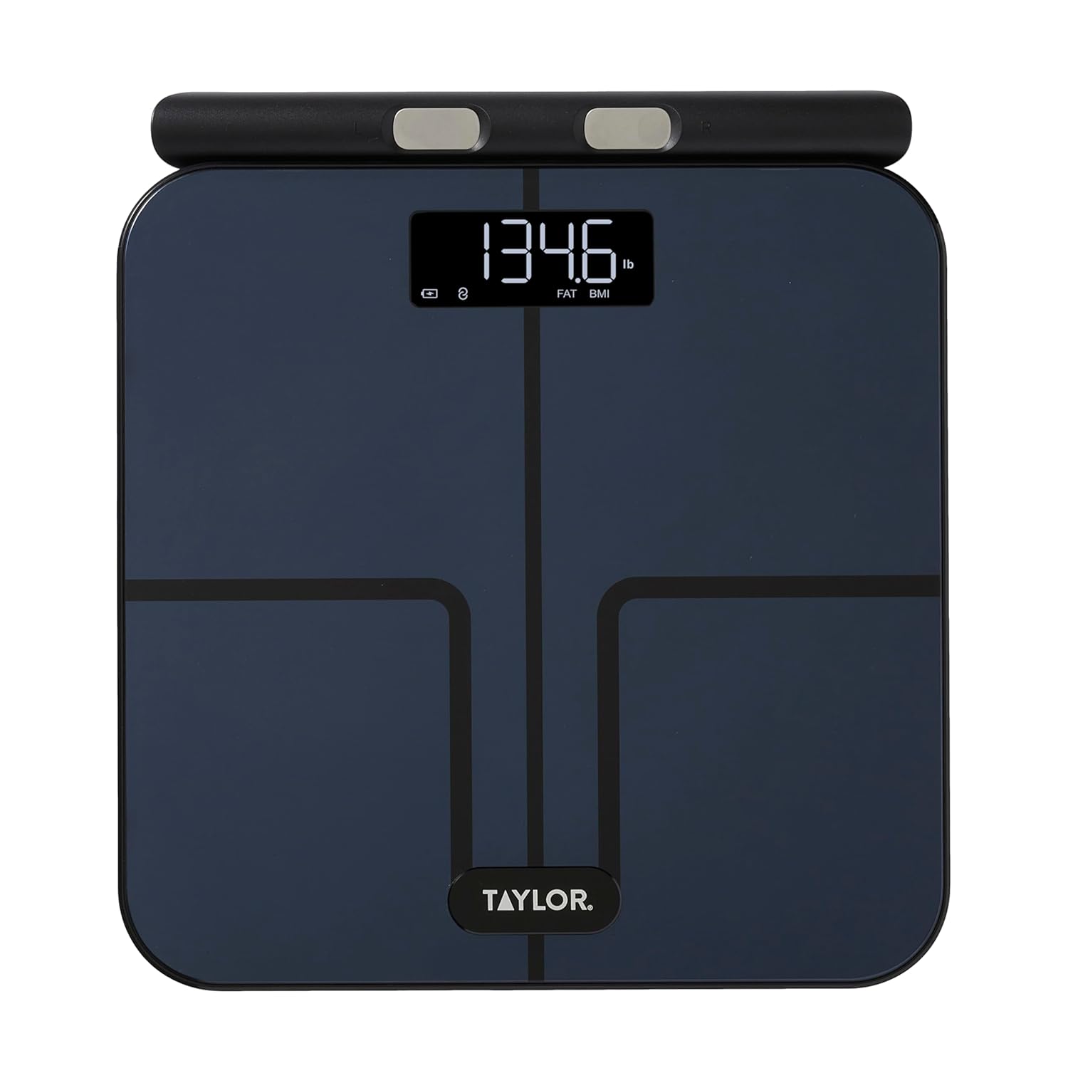 Taylor Smart Total Body Composition Scale with Precision Hub App Retractable Handle 11 8 x 11 8 Glass