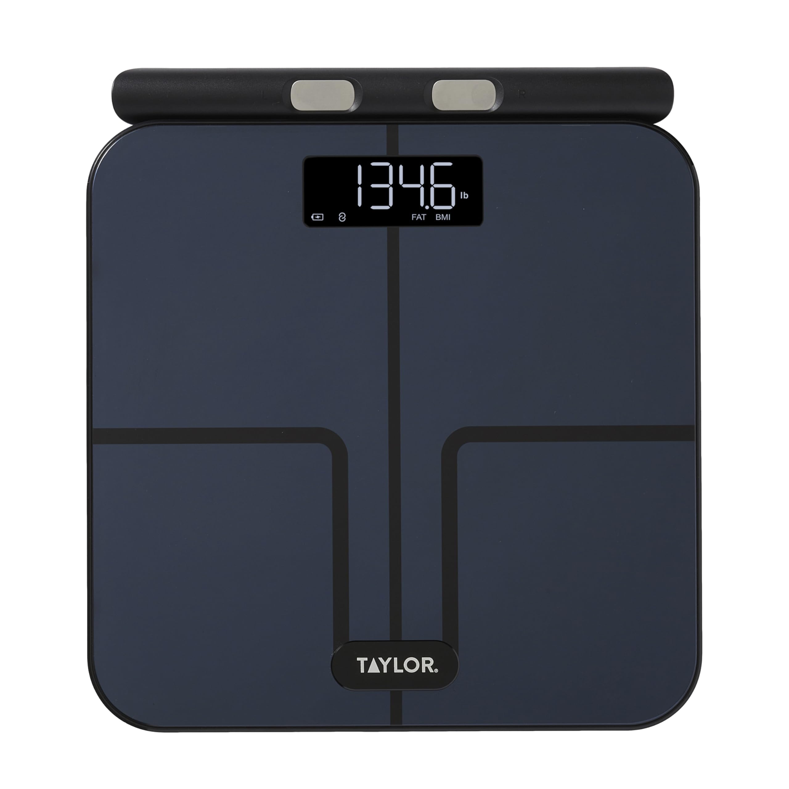 Taylor Smart Total Body Composition Scale with Precision Hub App Retractable Handle 11 8 x 11 8 Glass