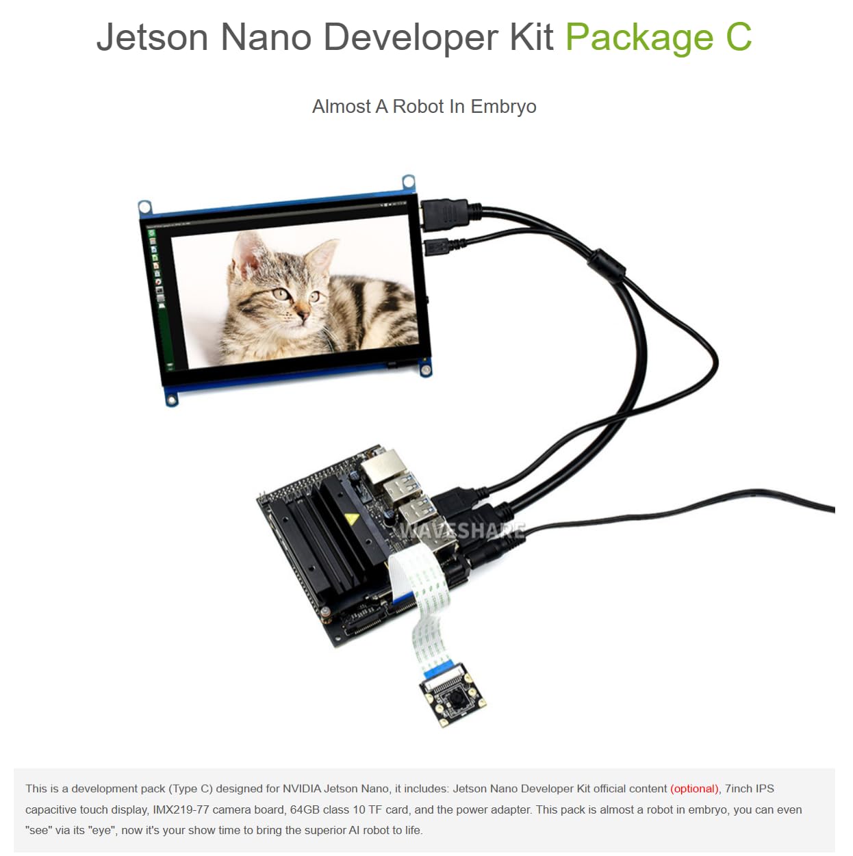 Amazon.co.jp: Jetson Nano 開発者キット B01 4GB パック パッケージ C 