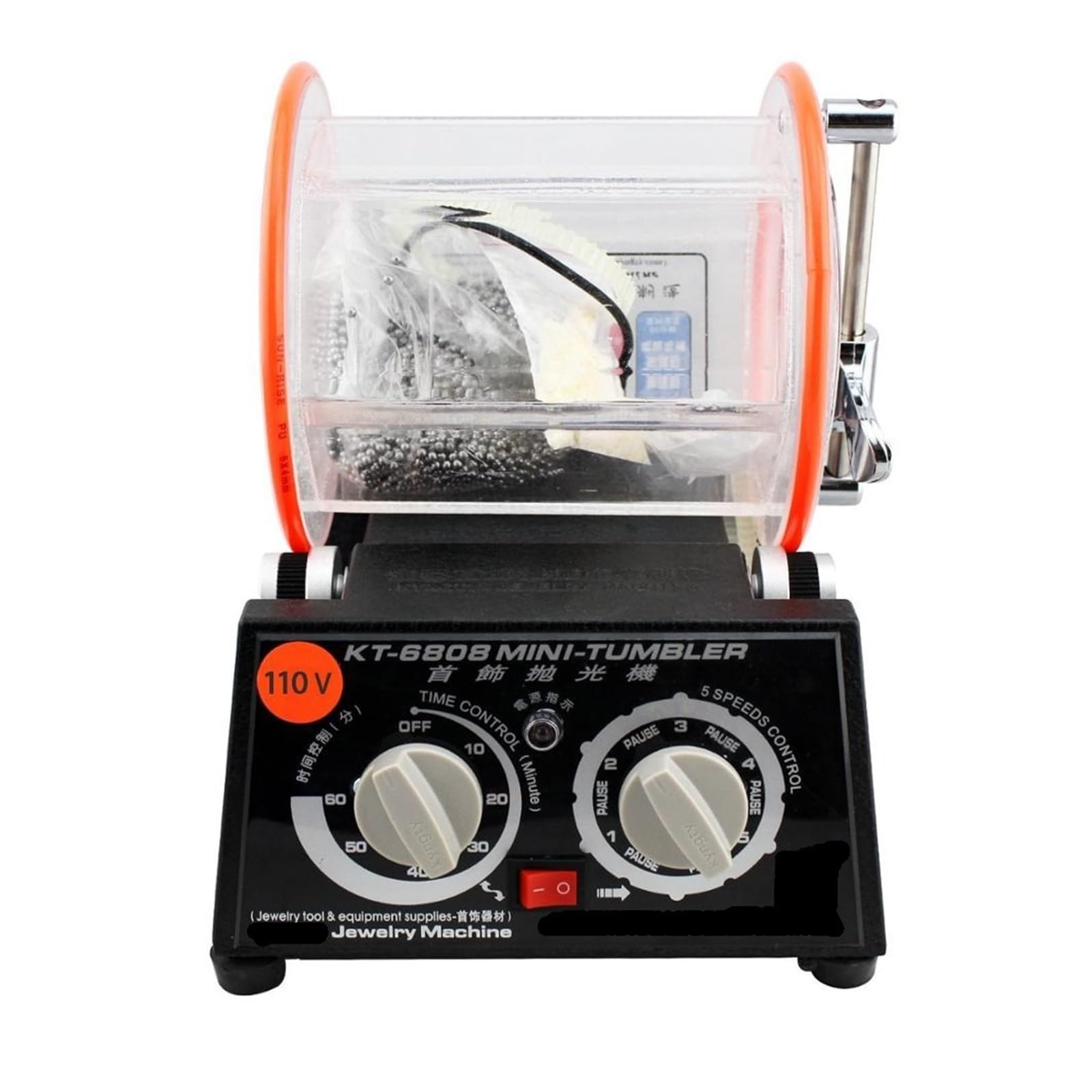 Ewsdsfs 220 Kt6808 Rotary Tumbler Jewelry Polisher Machine For Gold Silver Precious Metals /110 Polishing Equipment(220)