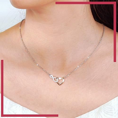 Miniatura 2 de Shonyin Delicado collar de corazón infinito para mamá en el día de la boda, madre de la novia, madre del novio, novia, dama de honor