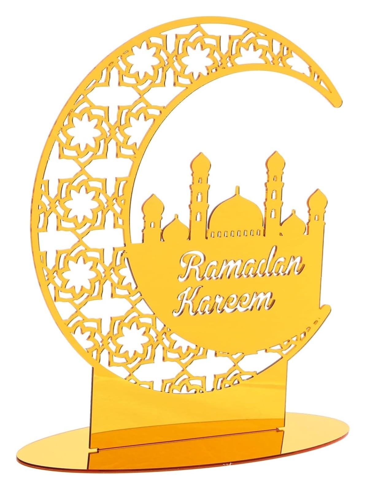 Ptrecniok Ramadan Decorations For Home Table， Crescent Letter Table Star Garland Eid Banner Mubarak Decor Plates(Golden 2)