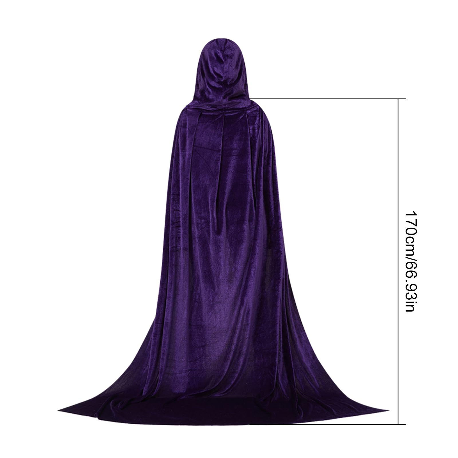 Mantello Di Halloween Viola,Tianher Mantello Con Cappuccio Lungo - Foto 4