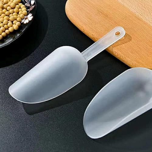Miniatura 2 de 3 unidades de plástico transparente para bandeja de hielo, cucharas medidoras de granos pequeños, pala para fiesta, postre, bufé, bodas, arroz,