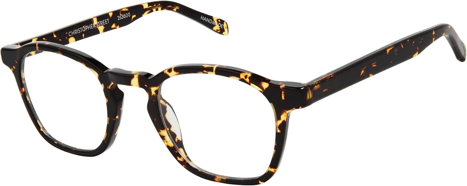 Scojo New York Christopher Street Blue Light Reading Glasses, Handmade Scratch Resistant Readers for Women and Men