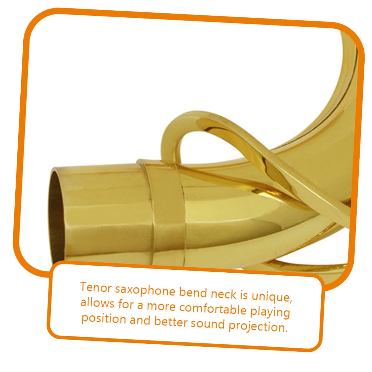 SECFOU Collo Suono per Tenore Argentato Ottone 27,5mm in Sassofono Proiezione Sughero Alta Durezza del Accessorio per Strumenti Musicali