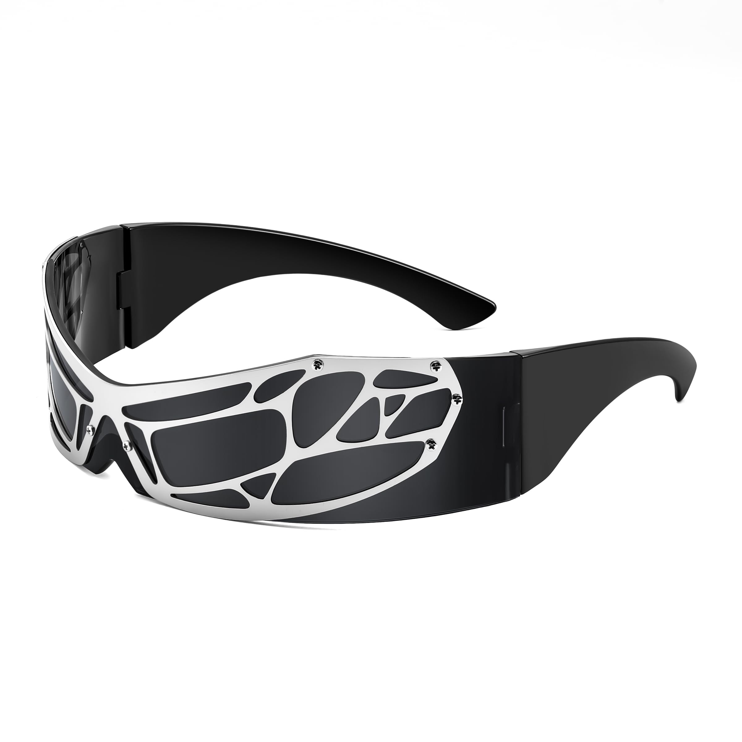 FEISEDY 80s Futuristic Cyclops Cyber Visor Sunglasses