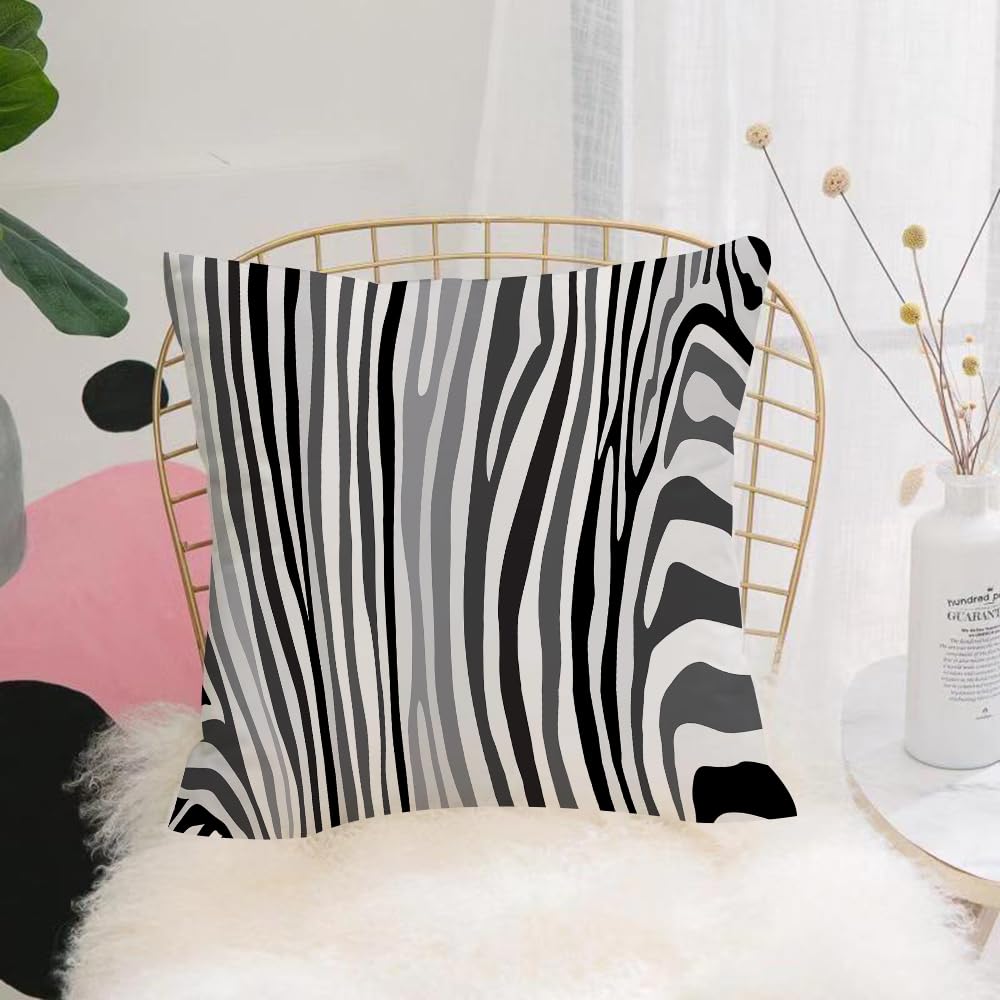 HYMSXW Cushion Cover,Throw Pillow Case Home Decorative for Living Room Bedroom Sofa Chair 20X20 Inch,Zebra Print,Zebra Pattern Vertical Striped Nature Wildlife Inspired Fashion Ill,Pillowcase 50X50cm