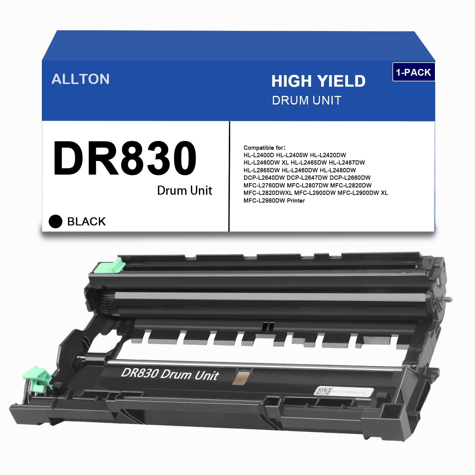 DR830 Drum Unit High Yield Compatible DR-830 Imaging Unit Replacement for HL-L2400D L2460DW L2405W L2465DW L2480DW DCP-L2640DW MFC-L2820DWXL L2820DW Printer(1-Pack)