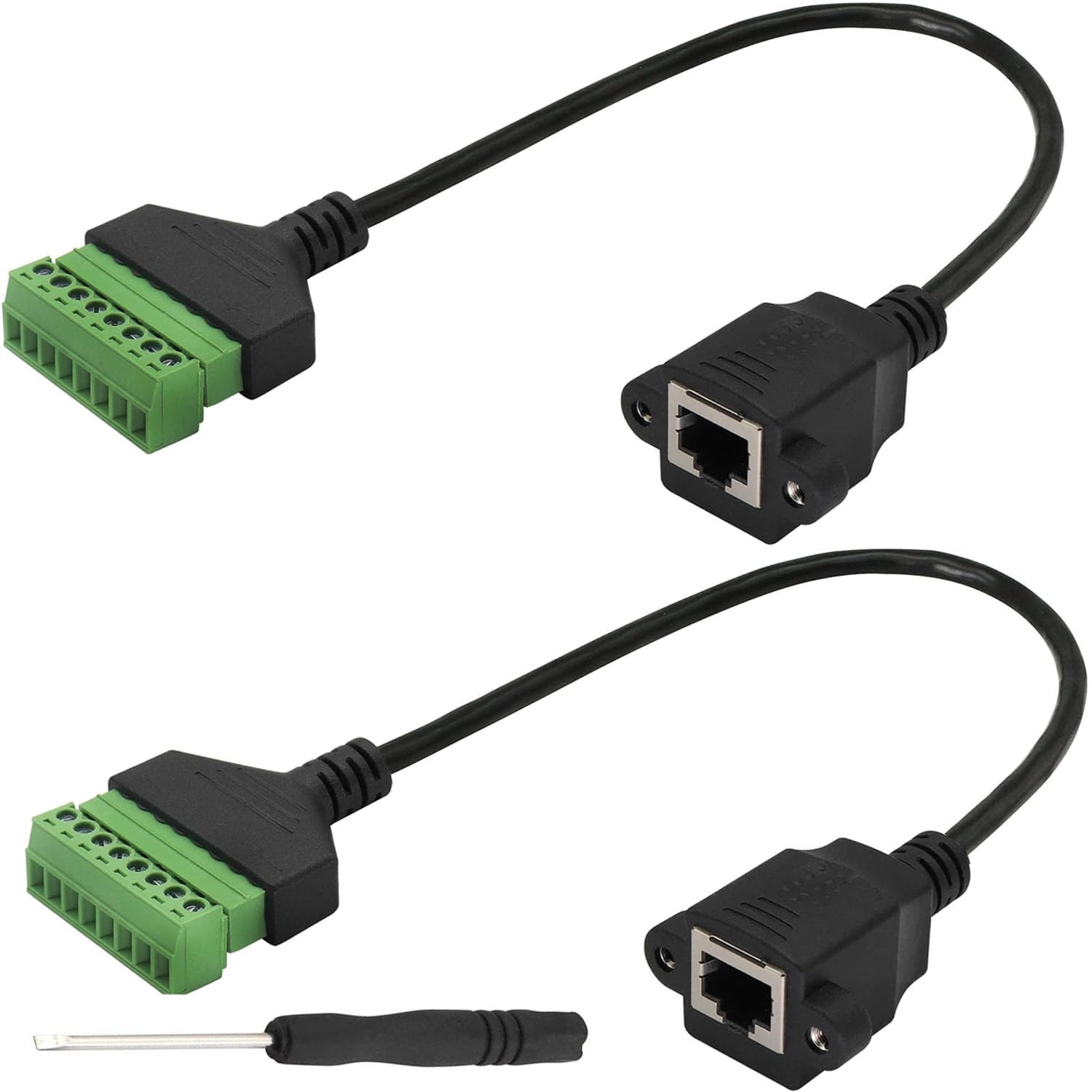 RJ45 Coupler Female To 8 Pin Screw Terminal - Cat7 Cat6 Cat5e Ethernet Adapter For CCTV DVR Systems