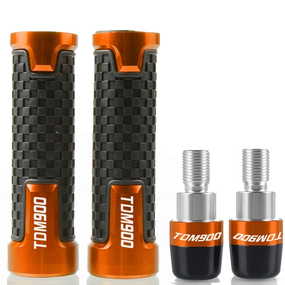 Poignée moto TDM 900 embouts de guidon aluminium orange antidérapants