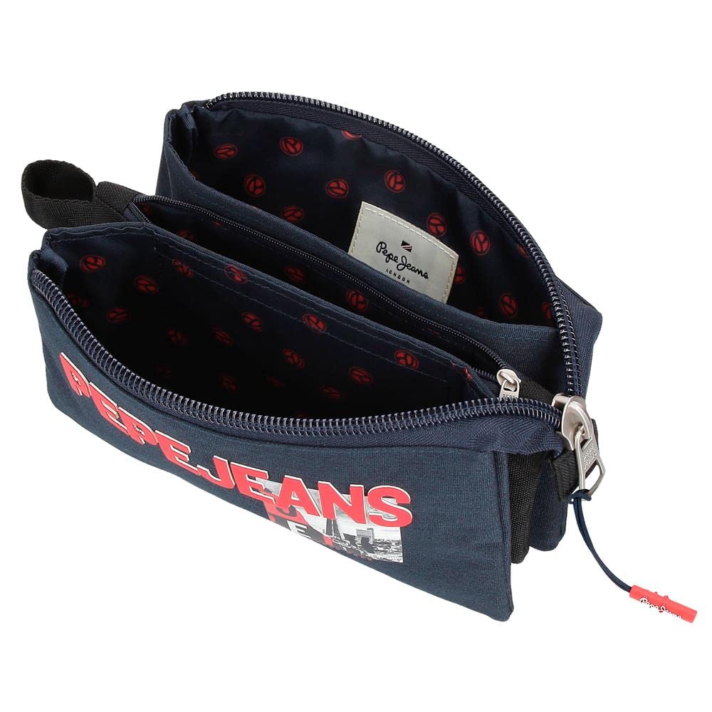 Pepe Jeans Dikran Triple Case Blue 22x12x5 cm Polyester, Blue, Triple Case - Image 4