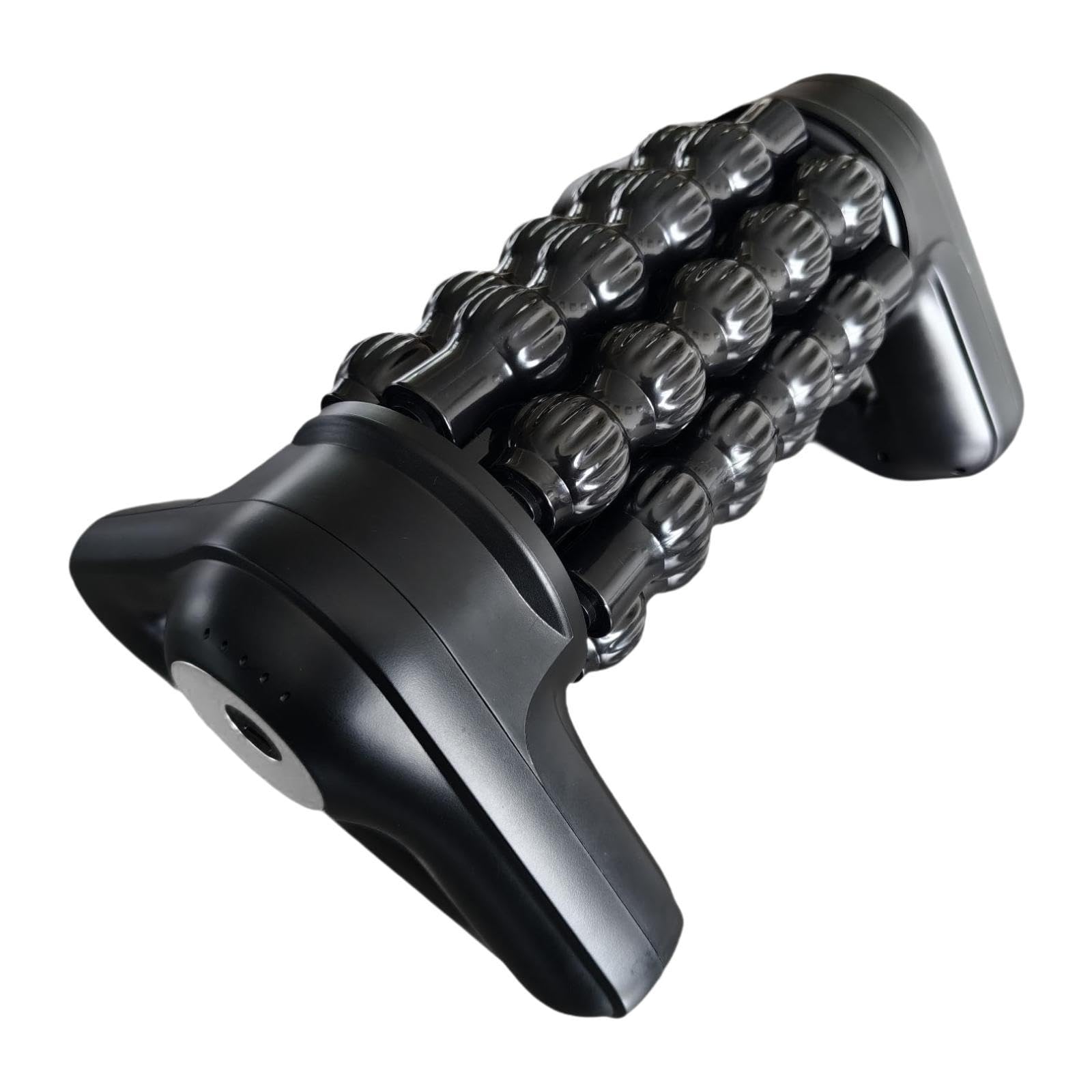 Dispositivo de Masaje Muscular Eléctrico Percusivo de Tejido Profundo con Rodillos, Diseño Portátil Recargable Y Nodos de Masaje Texturizados, Adecuad, Negro Y Plateado