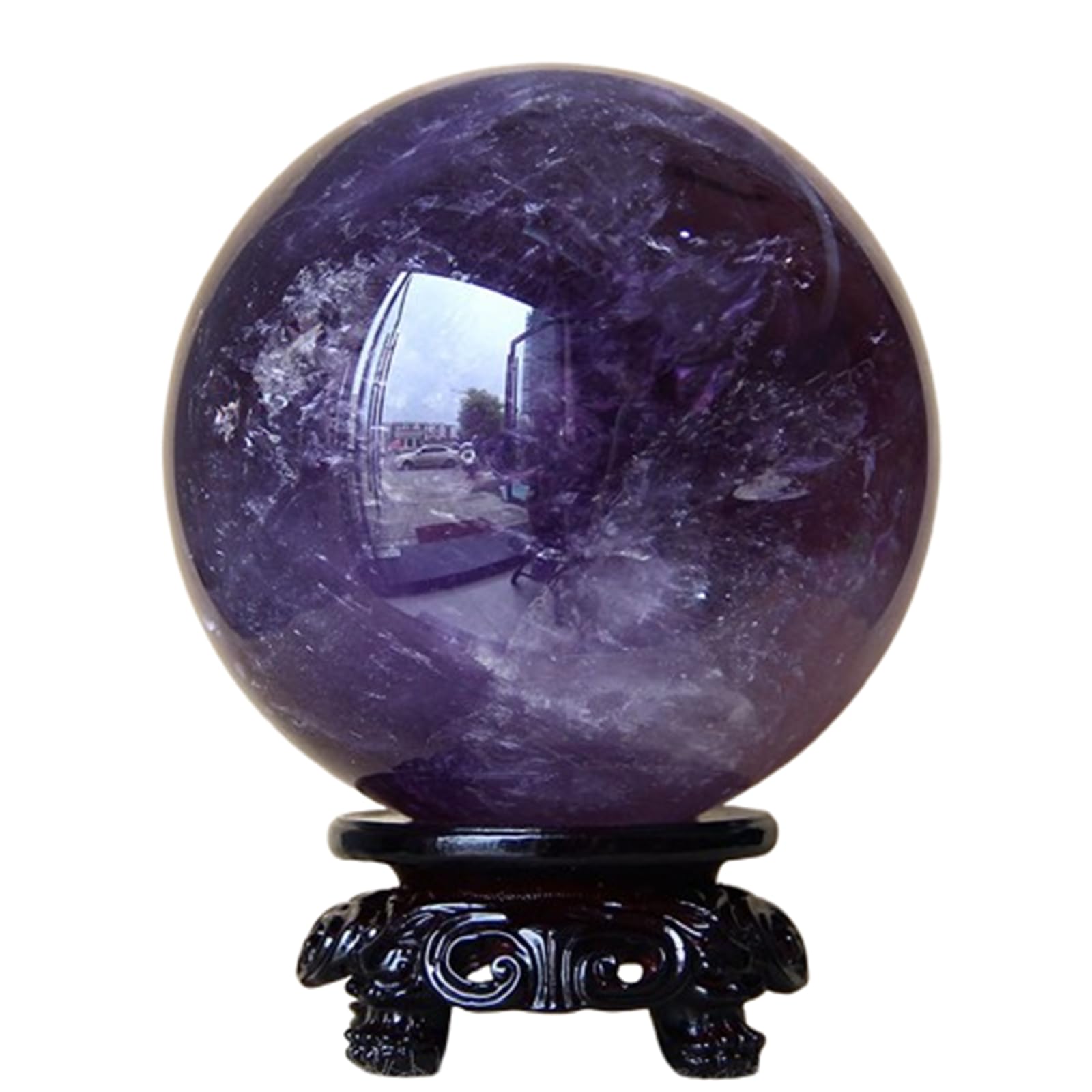 NHKSFBLQ Amethyst Ball Divination Sphere Decorative Ball Polished Crystals Sphere for Feng Shui Gemstone Balls,90mm/3.5in