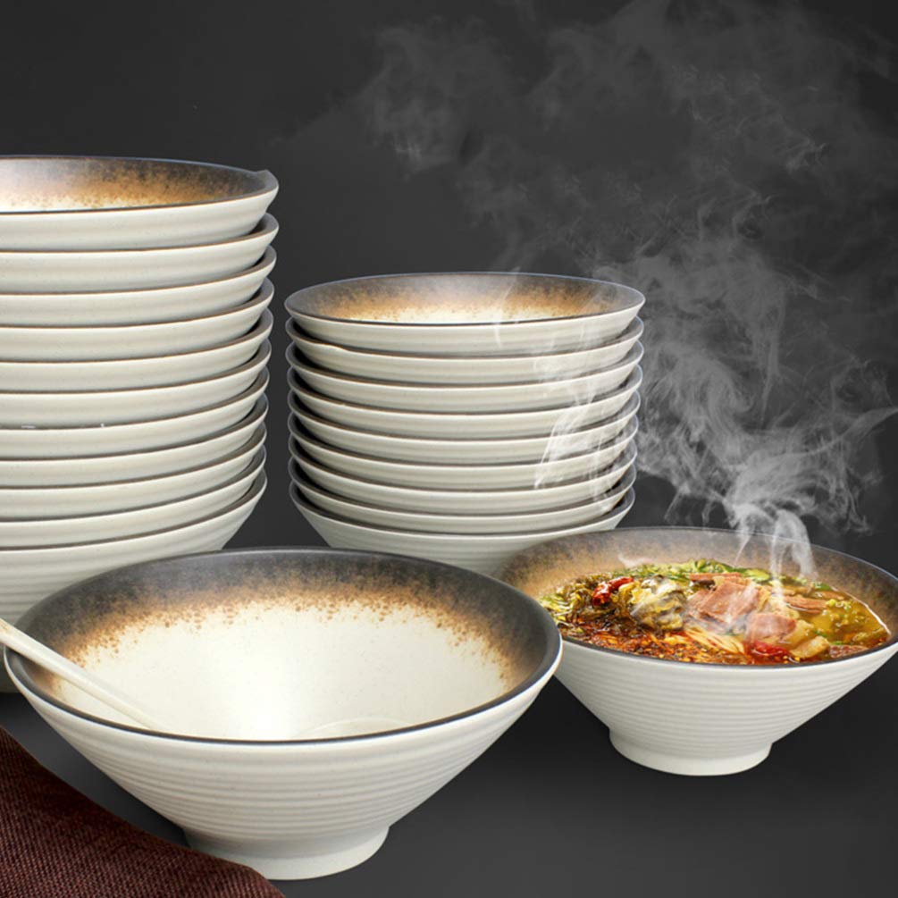 Juego de 2 uds de Cuencos Ramen con cucharas a Juego para Sopa de Fideos Pho Udon Soba Laksa arroz Ensalada Postre arroz Pho Cereal Ensalada Sopa Restaurante