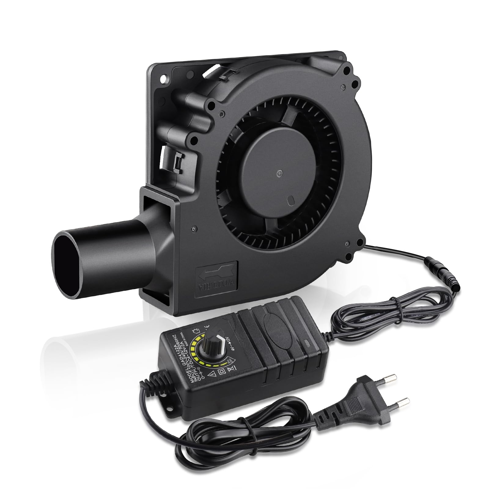 GDSTIME Ventilateur Radial 220V 120mm x 32mm à roulement à billes Réglable | Ventilateur de refroidissement Centrifuge Turbo 120mm Blower Fan Contrôleur de Vitesse