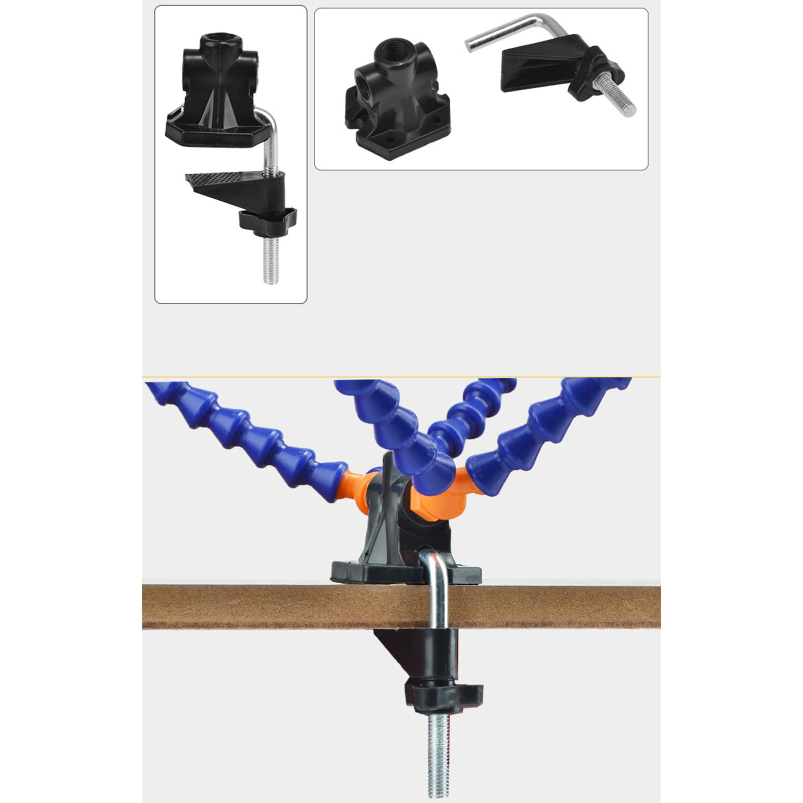 Morsetto da tavolo per saldatura flessibile a 5 bracci con supporto per saldatore a braccio flessibile Morsetto per strumento di saldatura per riparazione PCB