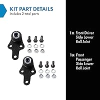 Vista 902 de TRQ, junta de rótula inferior delantera para el lado del conductor y del acompañante