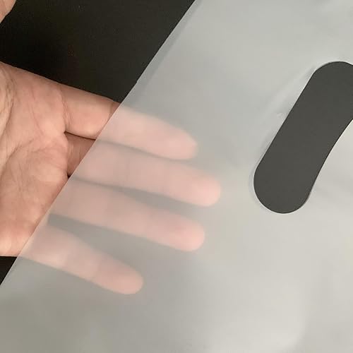 Miniatura 9 de Krodtige Paquete de 100 bolsas blancas extragrandes de 20 x 22 x 2 mil de grosor con asas troqueladas, bolsas de plástico brillante perfectas para