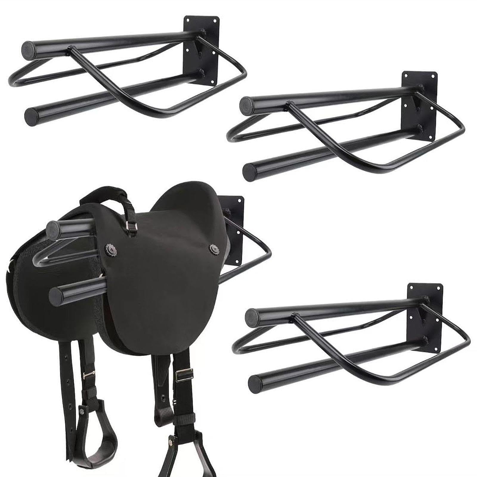 Soporte de Pared para Sillas de Montar, Color Negro, Soporte Portátil para Sillas de Montar Vaqueras, para Uso Ecuestre, Doméstico Y en El Jardín.