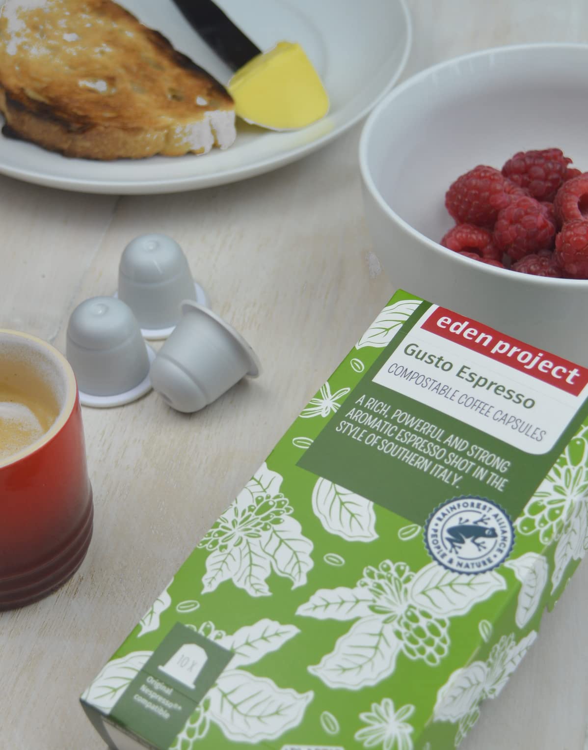 THE EDEN PROJECT Home - Cápsulas de café compostables, compatibles con máquinas de café Nespresso Original System, paquete de 100 cápsulas de valor extra (Gusto Espresso)