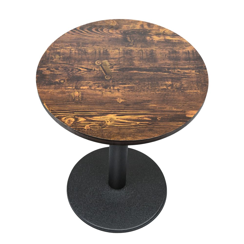 LANTUS Bartisch, rund, Esstisch, quadratisch, Industriestil, Holzbrett + Füße aus Eisen, maximale Belastung 125 kg, 60 x 60 x 72 cm (C)