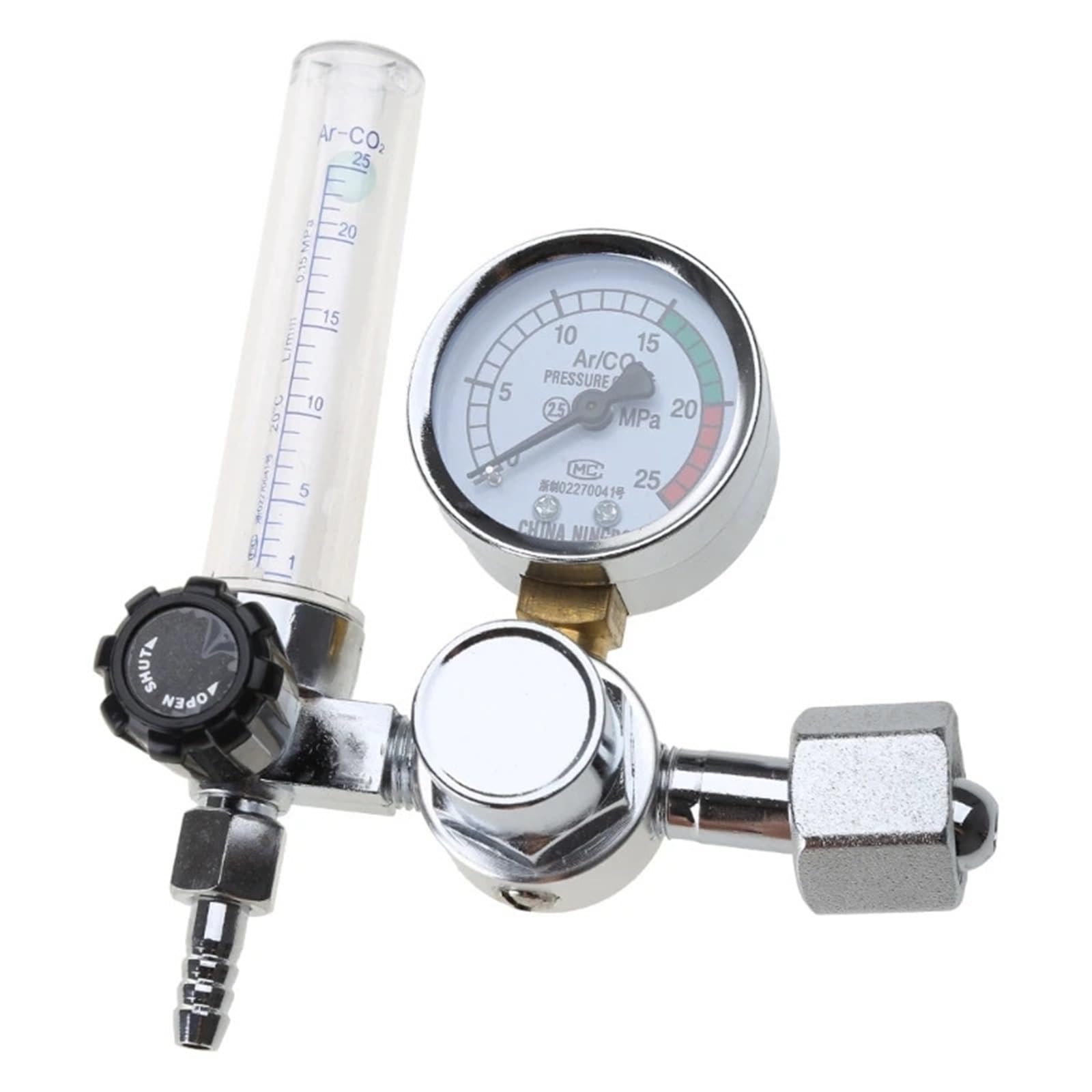 Manometr 0-25mpa Reduktor ciśnienia Argon Regulator ciśnienia gazu Manometr Spawanie MIG/TIG Kontrola Łatwa instalacja Regulator z gwintem 5/8"