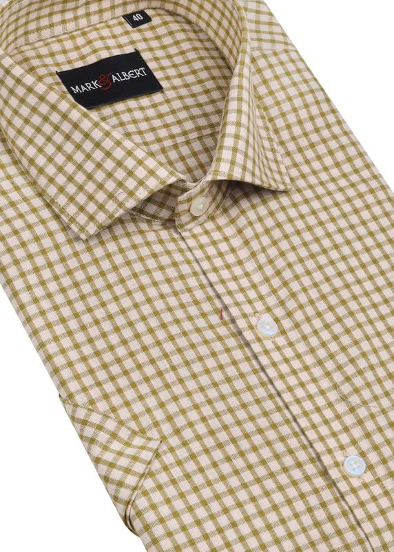 Image of Mark & Albert Men's Half Sleeves Cotton Formal Shirt