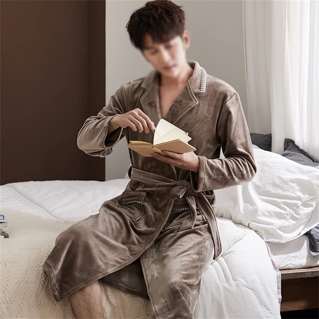 Albornoz de baño para Hombre, Ropa de Dormir, Albornoz, camisón, Batas para el hogar, Ropa de Dormir de baño para otoño e Invierno, Bata de Kimono