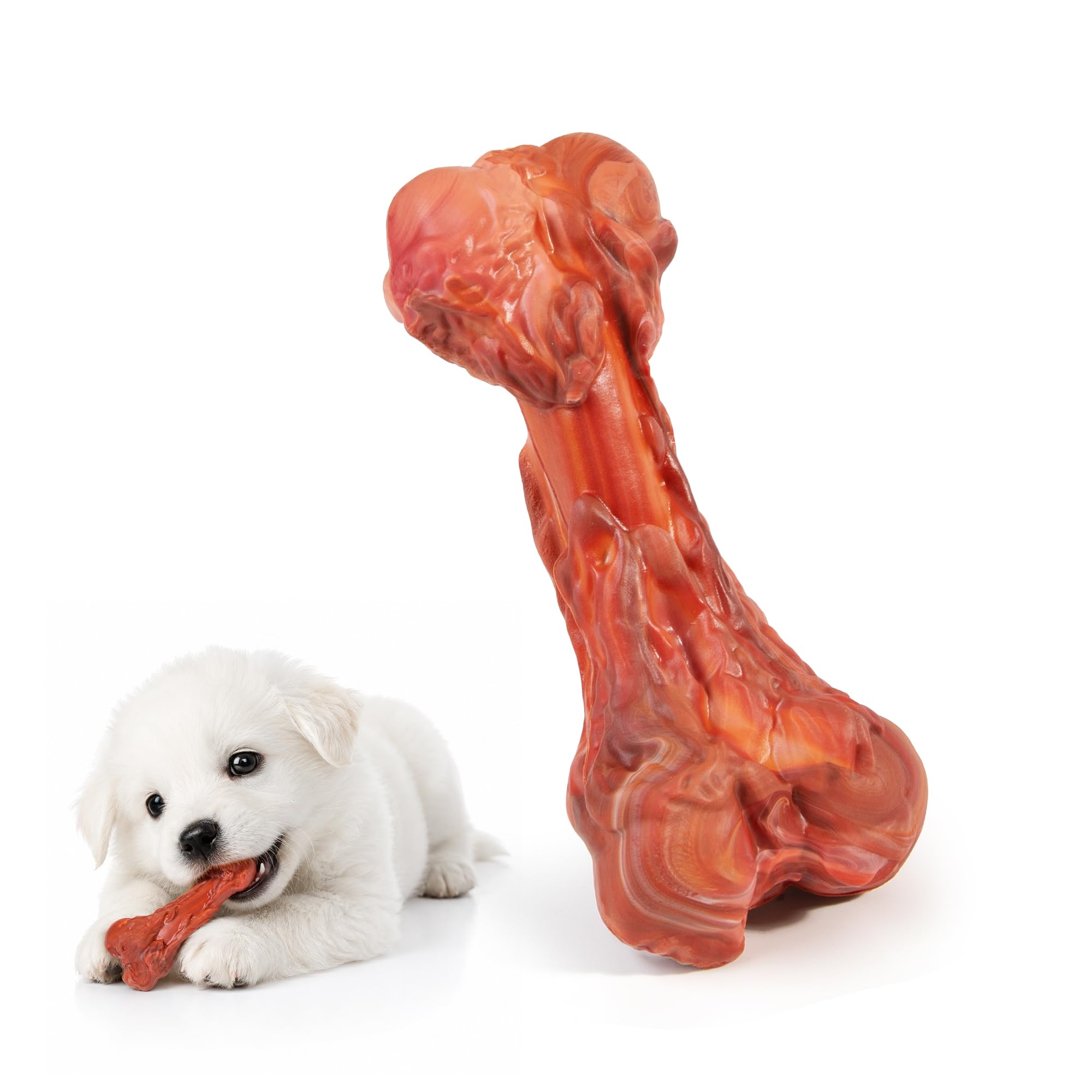 Potaroma Dog Chew Toy, Tough Rubber Bone for Puppies, Small & Medium Dogs