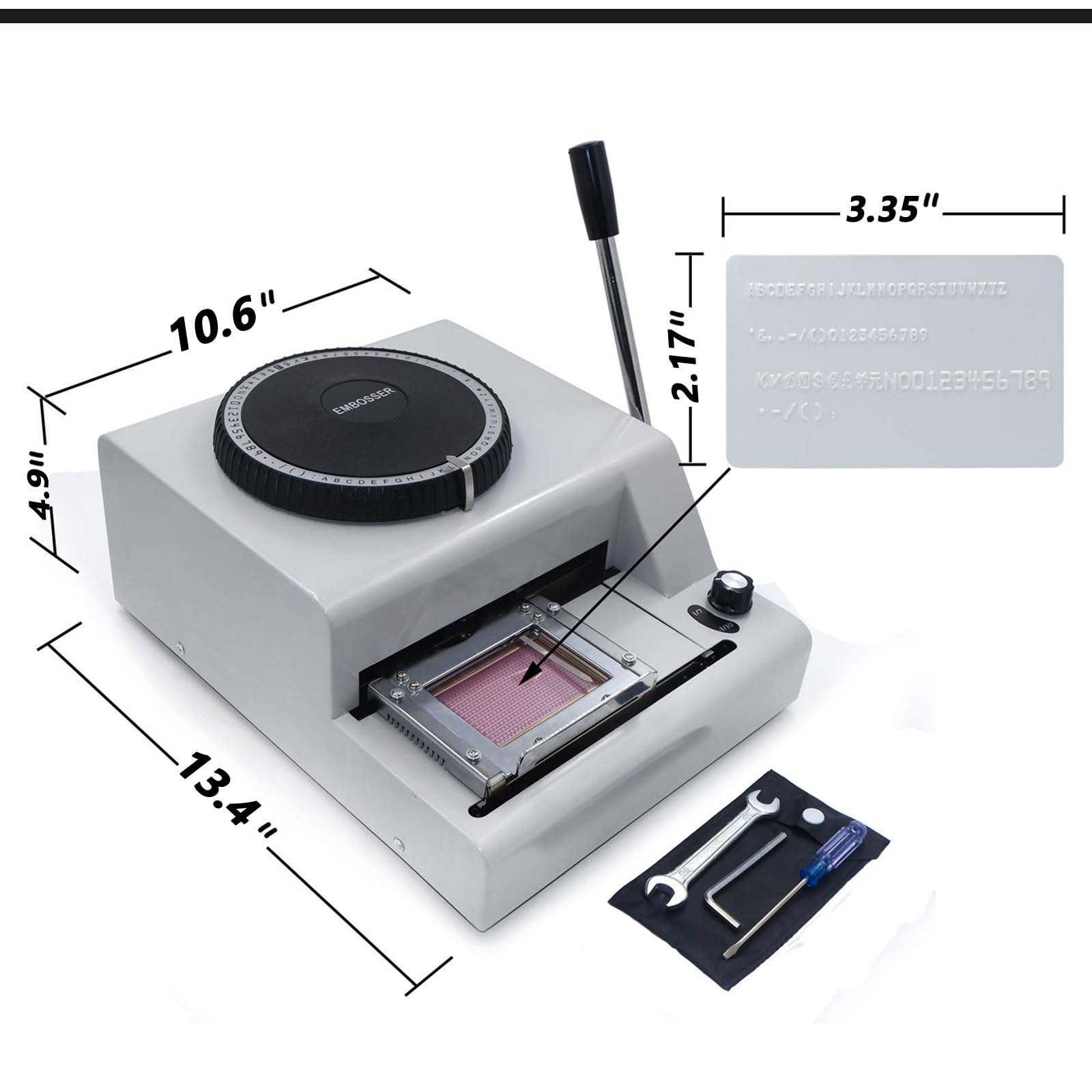 Stampante per Carte in PVC, 72 Caratteri, Macchina per Stampa Manuale, Stampante per Carte Regalo, Stampante per Timbratura Tipografica