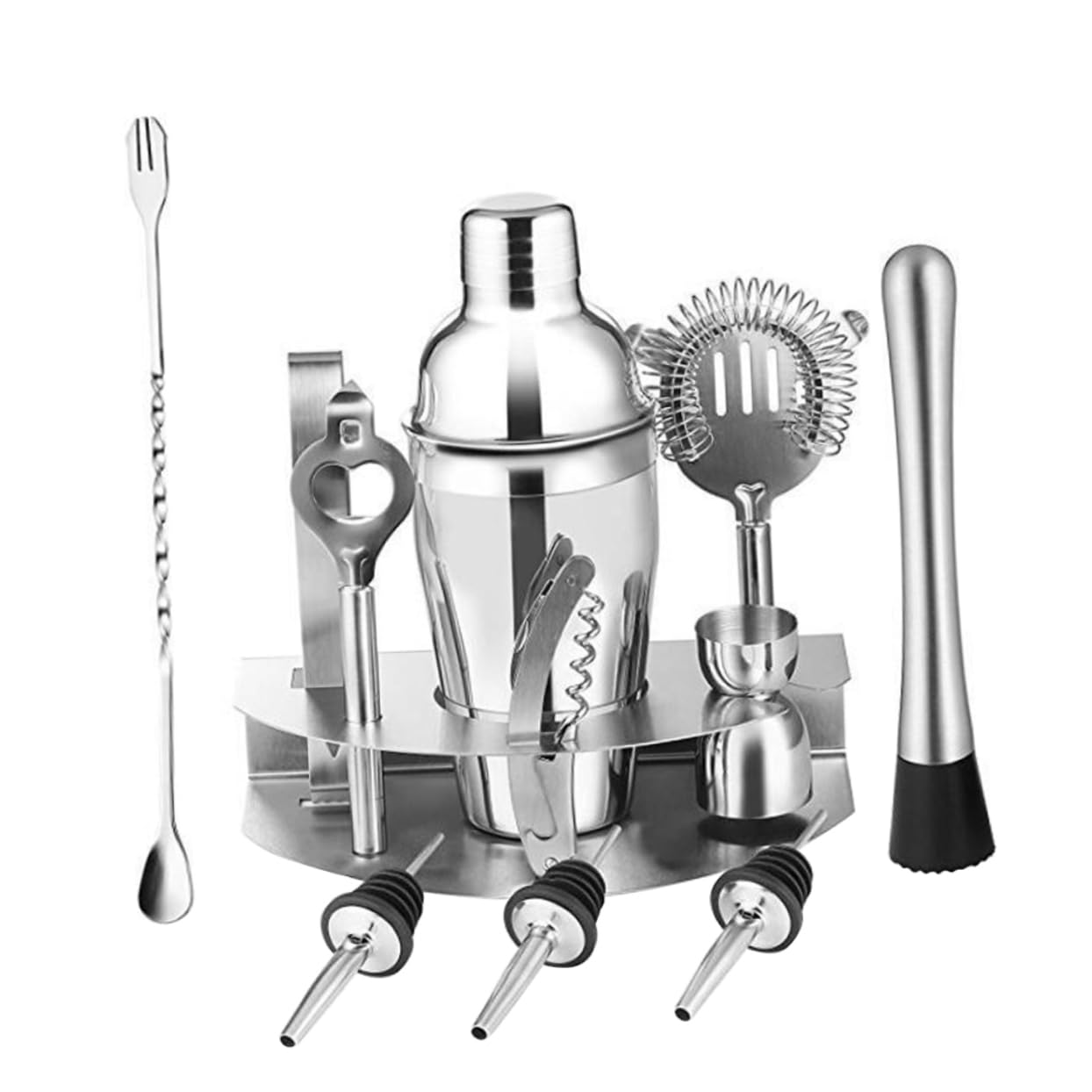 Coctelera de Acero Inoxidable 12 Piezas, Kit Mezclador 550 Ml