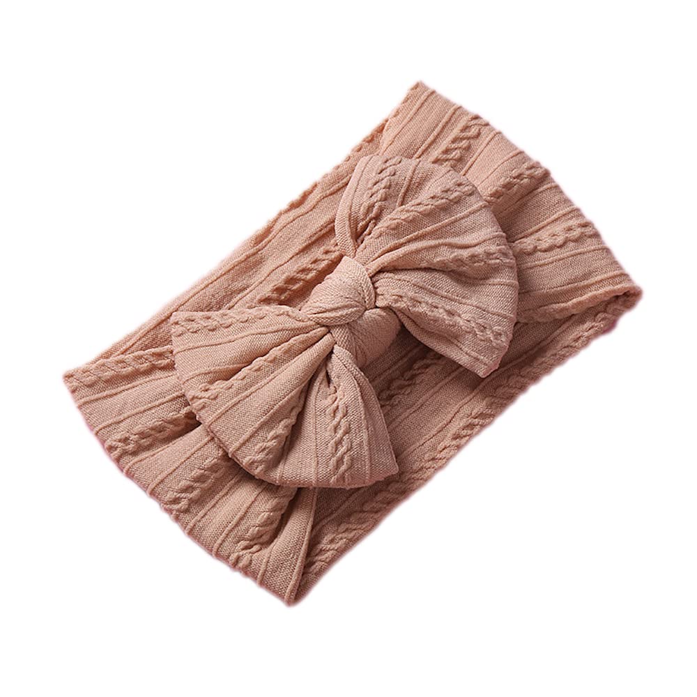 Anevous Pack of 2 Baby Turban Headbands, Baby Nylon Headbands, Baby Bow Headbands, Soft Bow Headwear, Elastic Hair Bands for Newborns, Toddlers, Khaki โ image 1