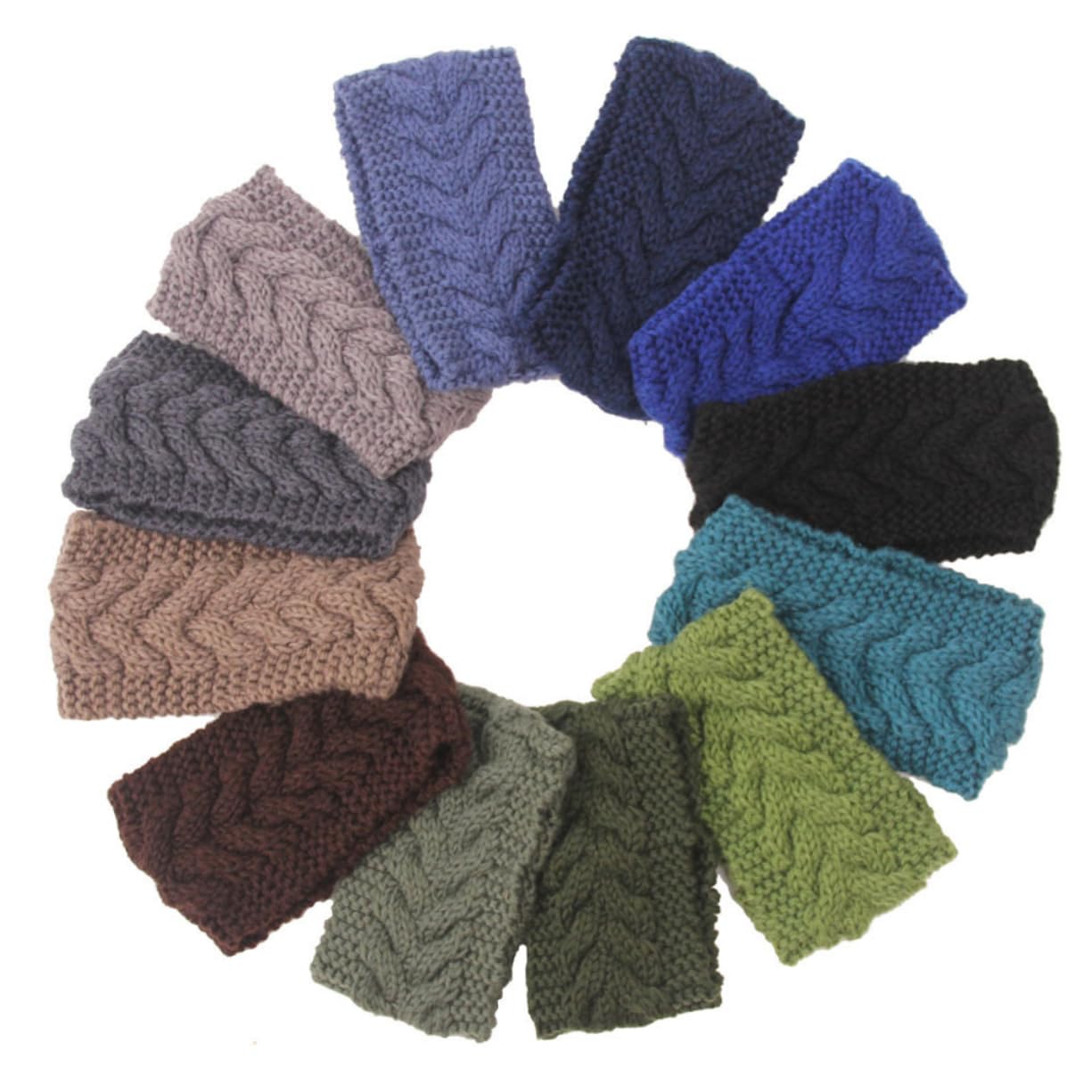 SAFIGLE Warm Knitted Headband Women Girls Knotted Hair Band Crochet Hair Accessories