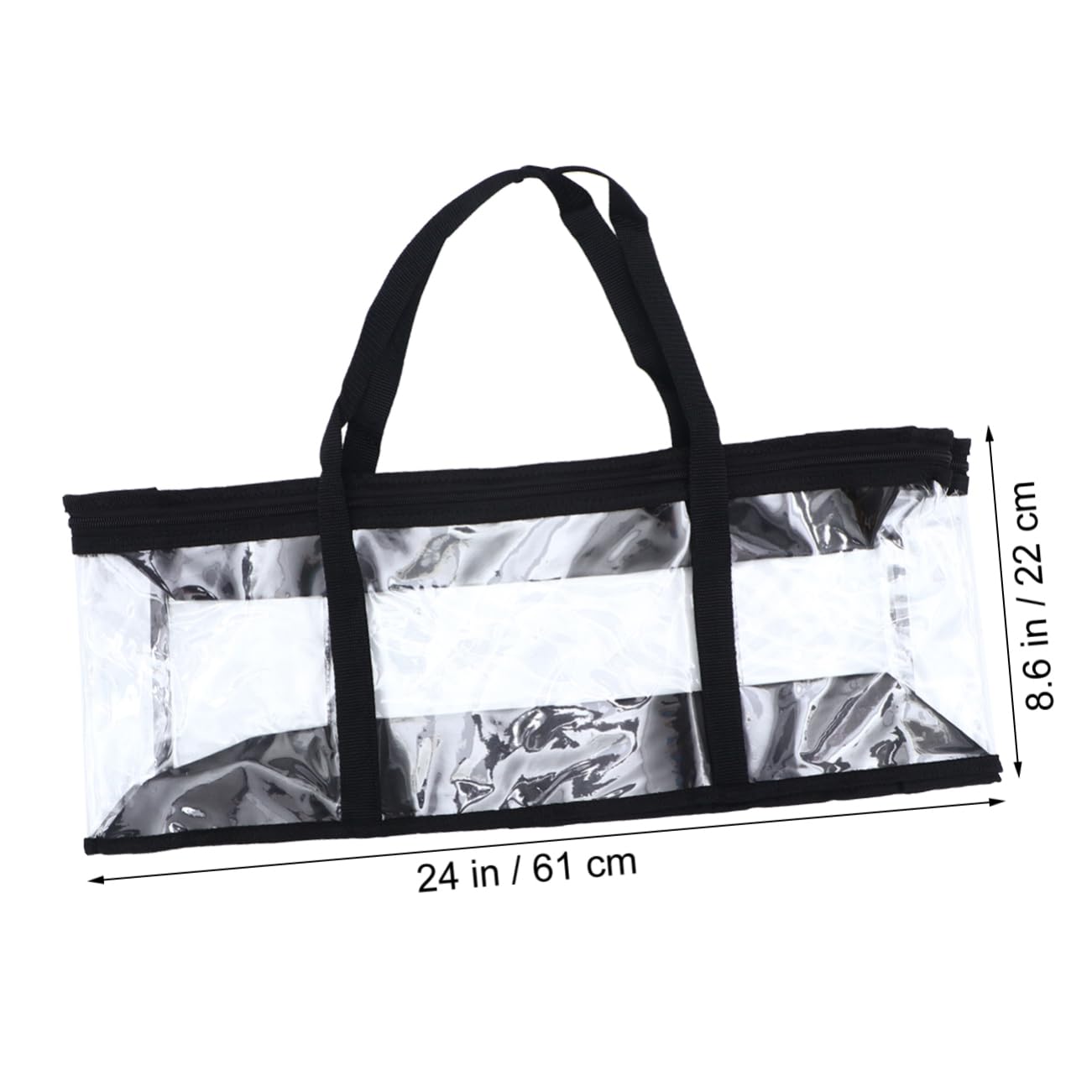 KICHOUSE Transparent CD Storage Pouch Large Capacity Book Bag for Books Fashionable for Home Car Organization Black