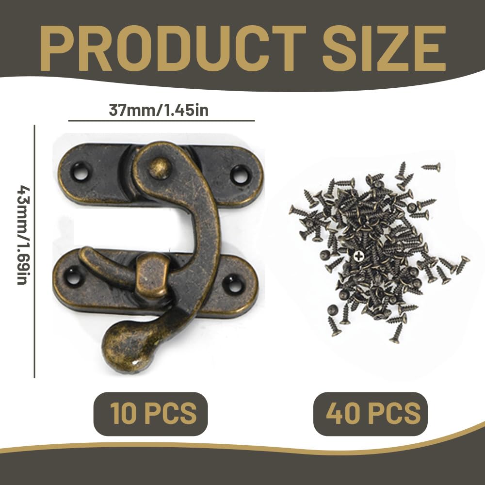 10 Pezzi Antico Hasp, Antico Hasp Gancio,Hasp Antico Legno,Gancio A Scatto Hasp,Oro Scatola Di Legno Hasp,Antico Hasp,Bronzo Hasp,Hasp Gancio,Per Portagioie,Scatole Regalo,Scatola In Legno