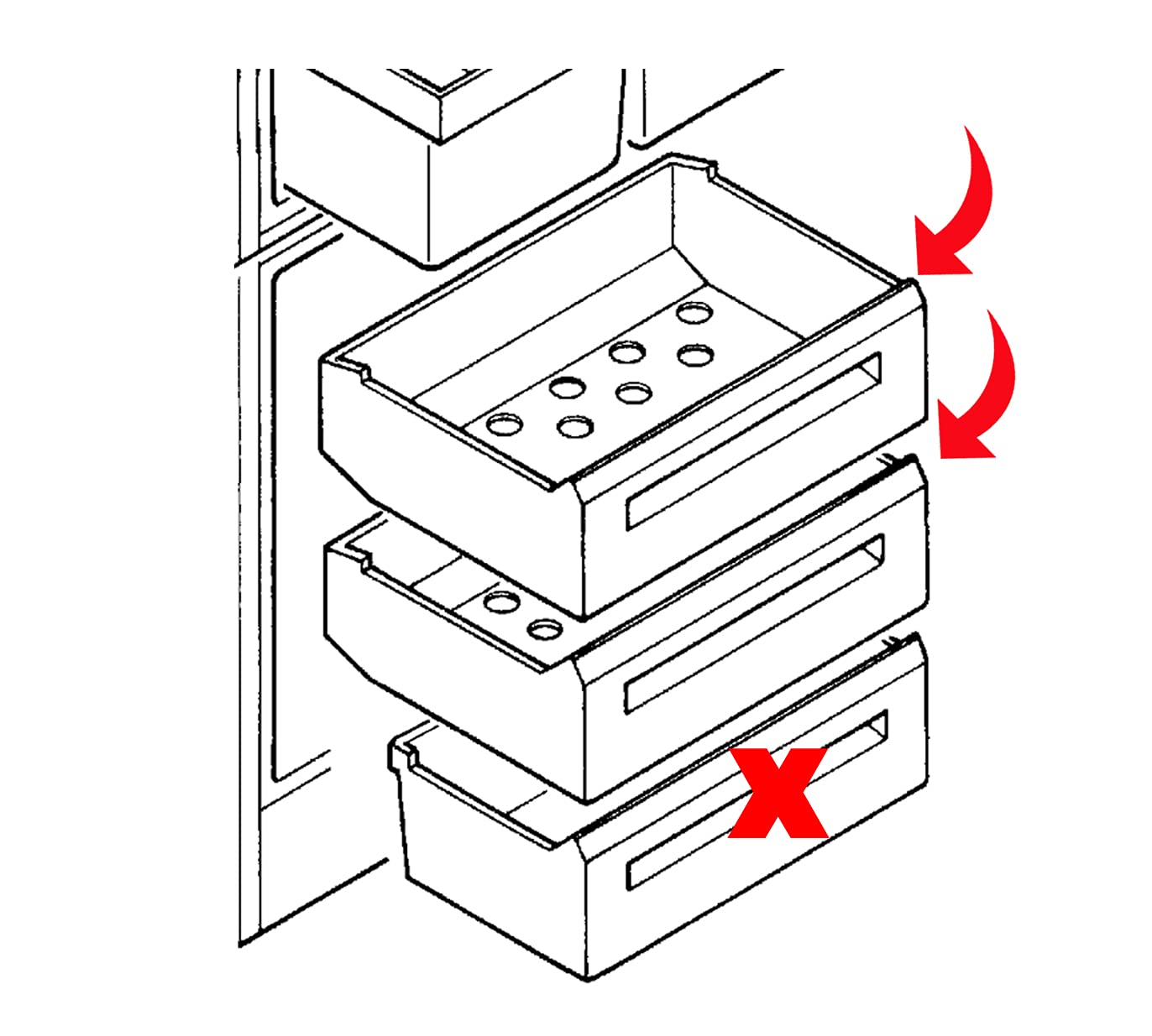 eRicambi® Cassetto Contenitore Congelatore Frigorifero Compatibile con Electrolux Rex Aeg, Dimensioni 405x370x165 mm, Prodotto Originale 2247137132-2247137124 - 2247137140