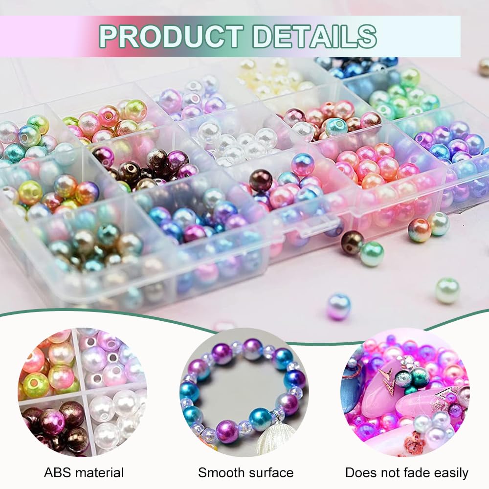 1000 Perle Rotonde 8mm - Perline Colorate Per Bracciali, Collane Fai Da Te - Foto 9