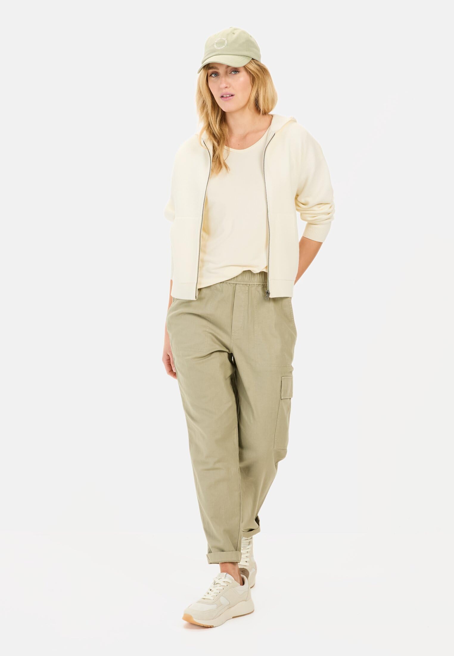 camel active Damen Loose Fit Hose aus Leinenmix
