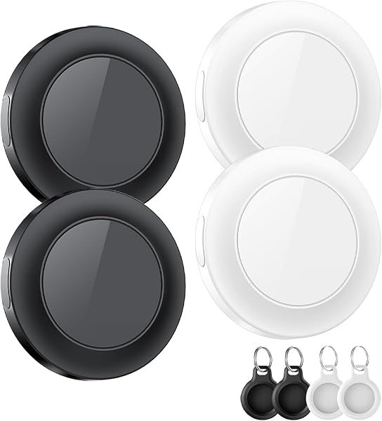 Smart Air Tracker Tag 4 Pack, Mini Localizador de Objetos Bluetooth con Buscar Apple (sólo iOS), IP67 Impermeable, Batería Reemplazable, Llaves/Coche/Cartera/Equipaje - 1