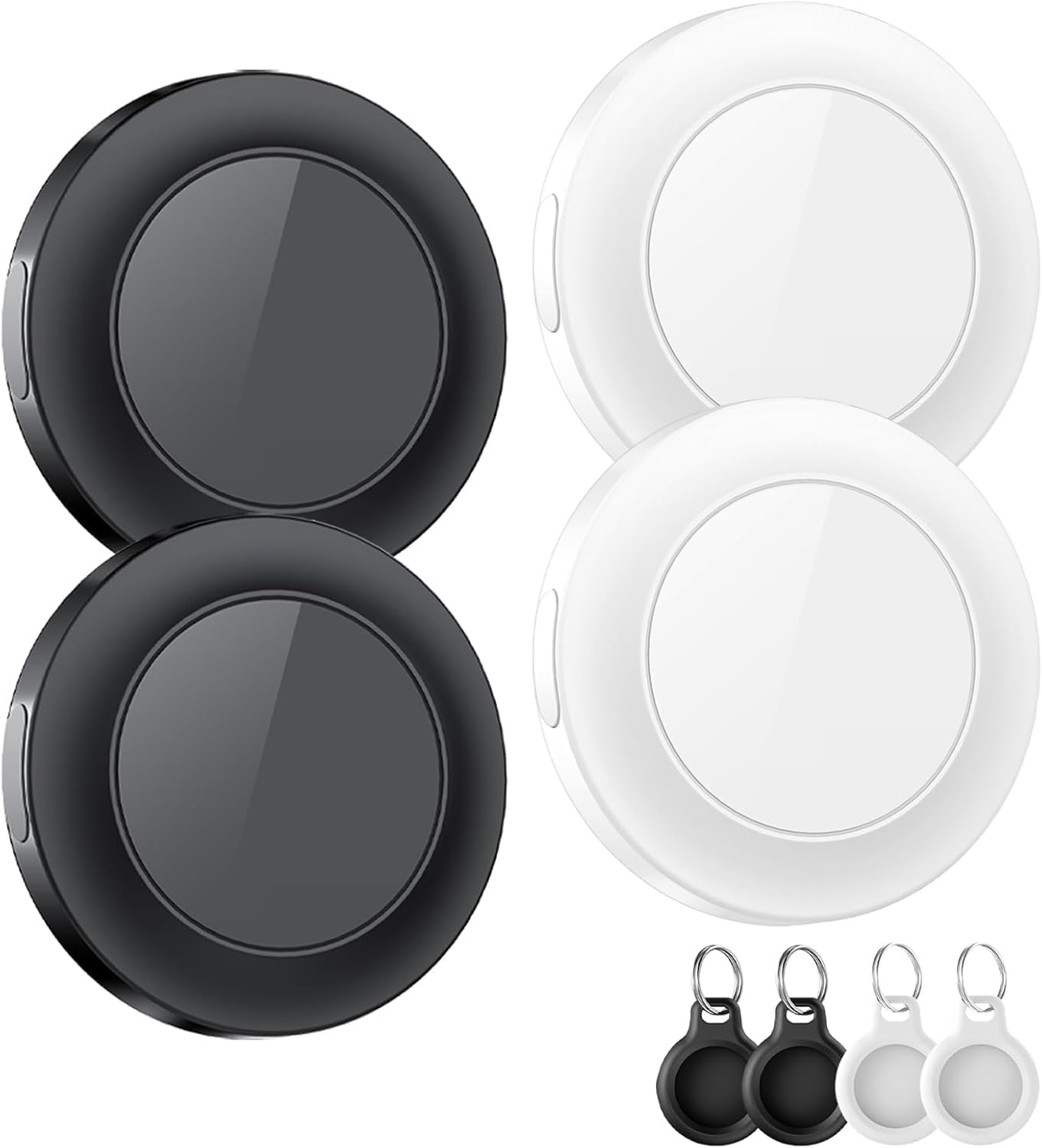 Air Tracker Tag 4 Pezzi, Bluetooth Localizzatore Compatibile con Apple Find My (solo iOS), IP67 Impermeabile, Smart Tag per Trovare Bagagli, Zaini, Valigia, Batteria Sostituibile