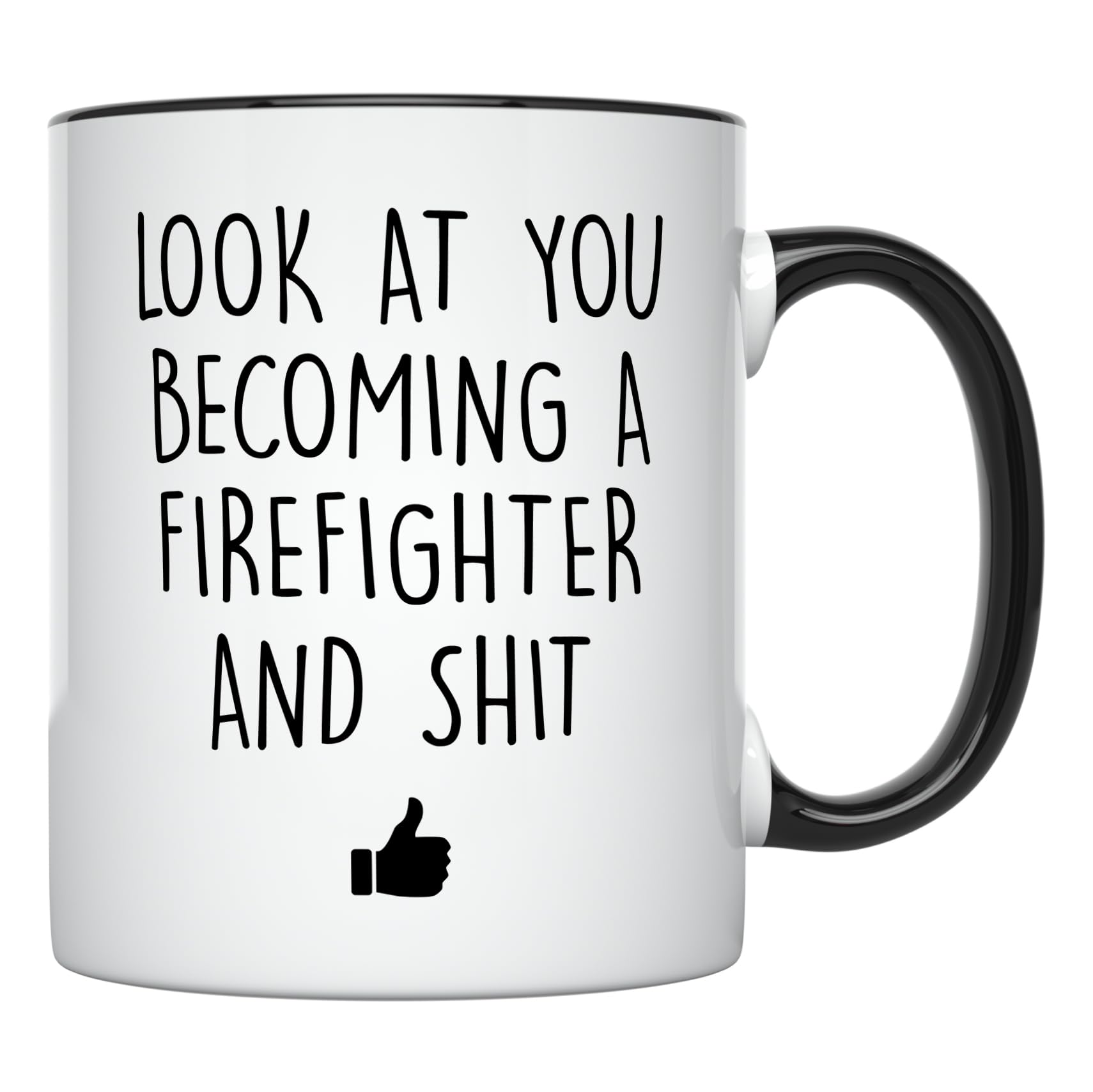 YouNique Designs Future Firefighter Coffee Mug 11 Oz Firefighter Graduation Cup for Men Fire Academy Graduation Mug Black