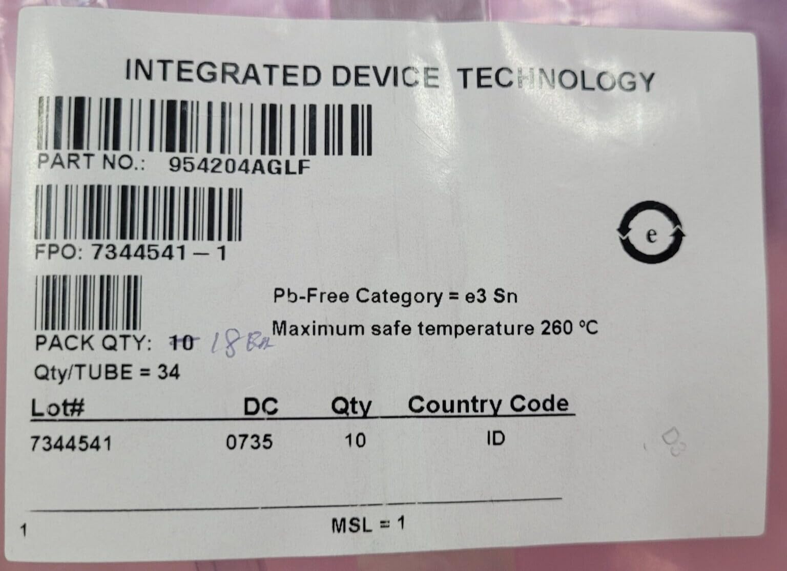 (1 PC) 954204AGLF IDT