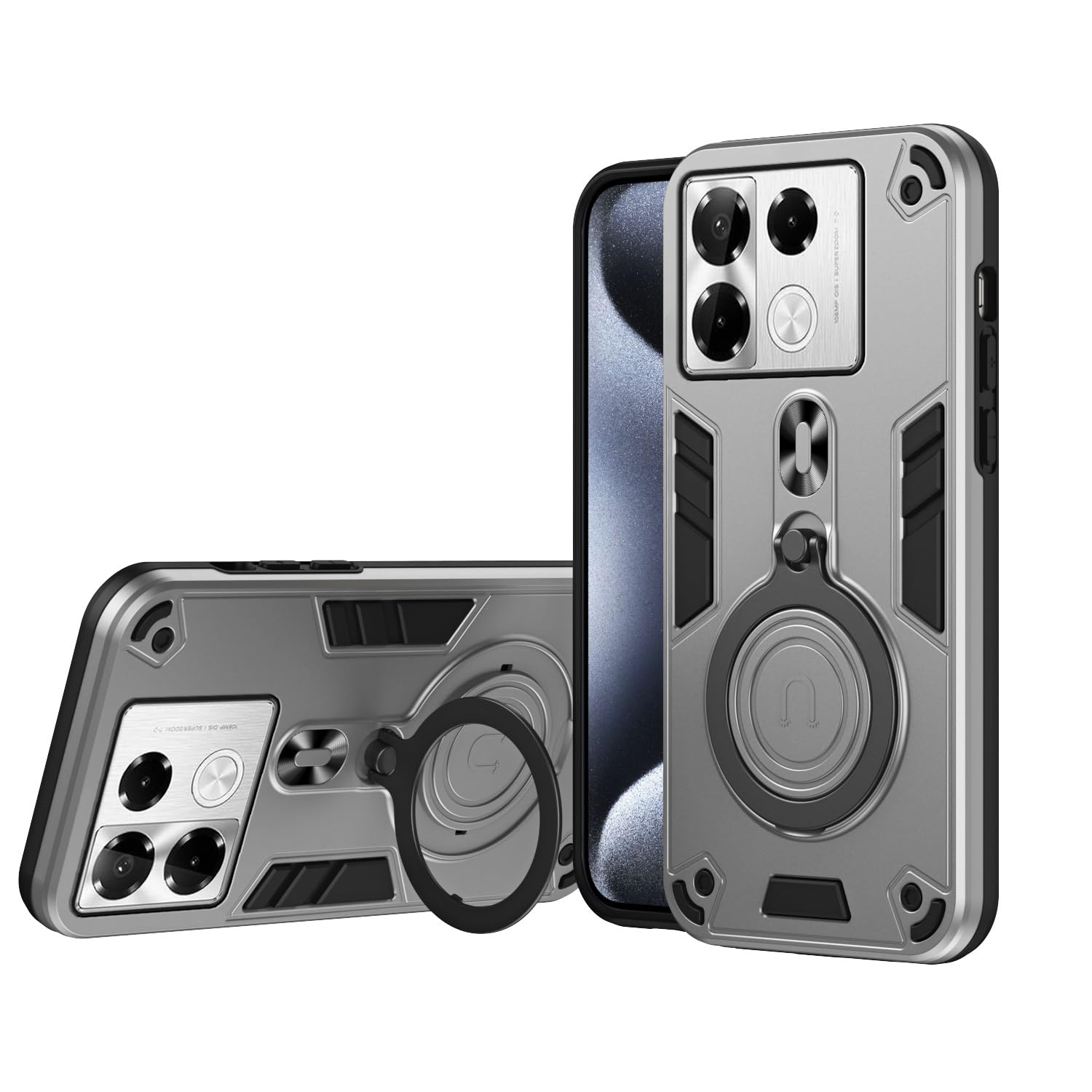 Coque militaire Infinix Note 40 Pro+ 5G protection robuste argent - 8