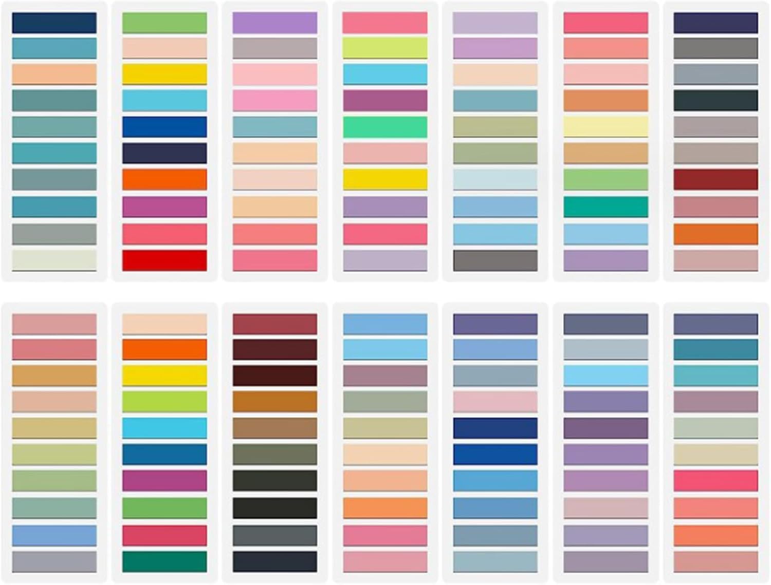 2800/3600Pcs Color Stickers PET Labels Sticky Notes Flags Page Marks Writable File Tabs