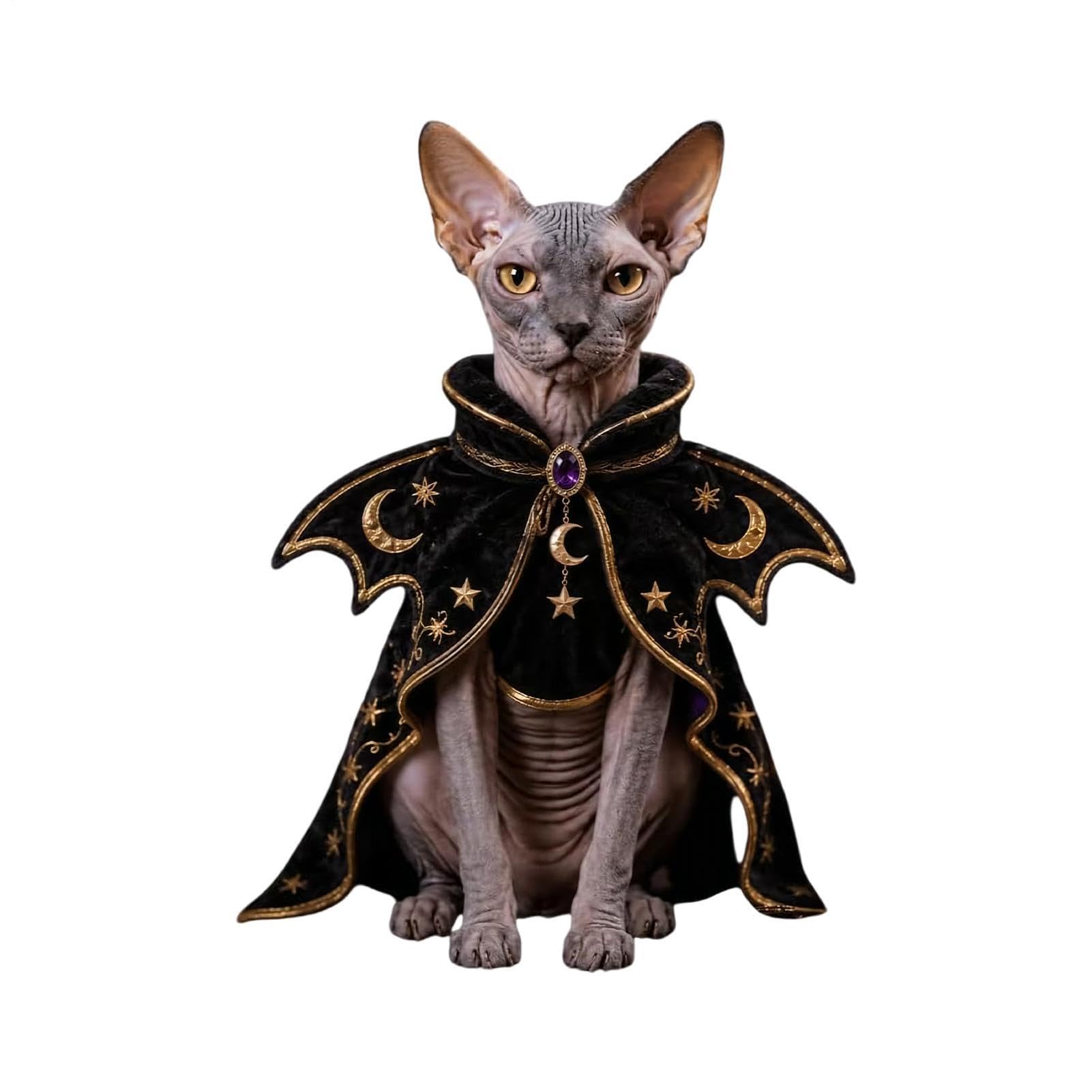 Disfraces Halloween para Gatos con Capa de Cosplay de Mascota y Accesorio Ajustable
