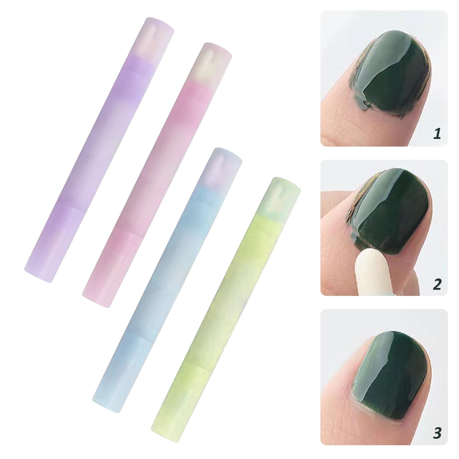 Confezione da 4 penne di correzione per unghie, 12 punte di ricambio, penna di correzione per nail art