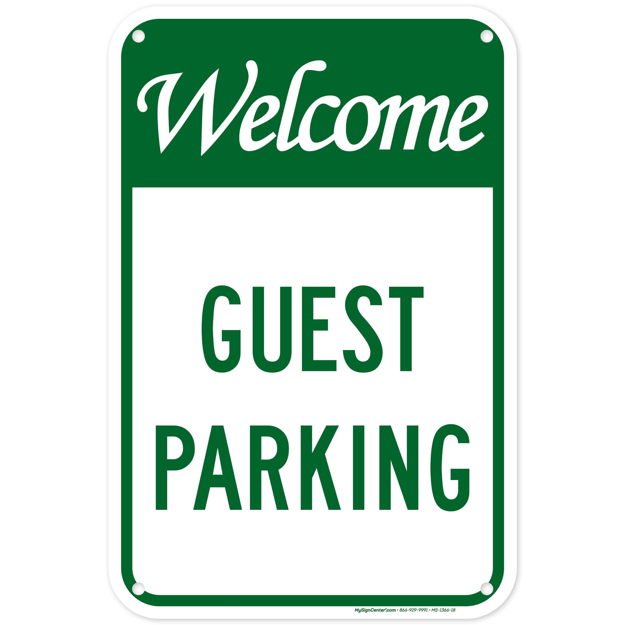 Guest Parking Sign, 12x18 Inches, 55 mil thick HDPE (high density polyethylene), Made in USA by My Sign Center