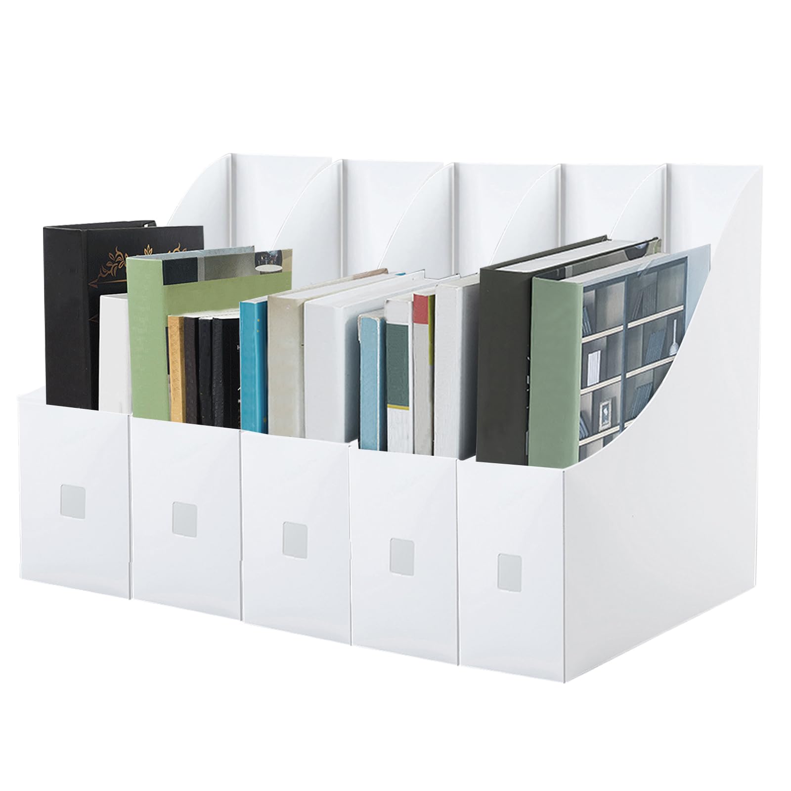 5 Pezzi Portariviste Ufficio, Portariviste in Plastica, Portariviste per File, Cartella pieghevole, per Dormitorio Scolastico Ufficio Archiviazione di File Domestici